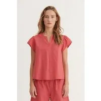 Basic Apparel Basic Apparel Kurzarm Shirt SILJE Bluse aus Bio-Baumwolle, Pink (holly berry), – Produktbild 1 von 1
