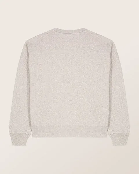 THE FACE OF ELEMENTS The Face of Elements It's the Love Stupid - Relaxed Boxy Fit Sweatshirt aus 100% Bio-Baumwolle, Nature haze (grau), – Produktbild 1 von 3