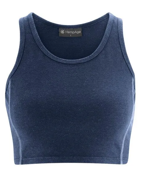 HempAge Hempage Damen Yoga Top Hanf/Bio-Baumwolle, Navy(blau), – Produktbild 1 von 4