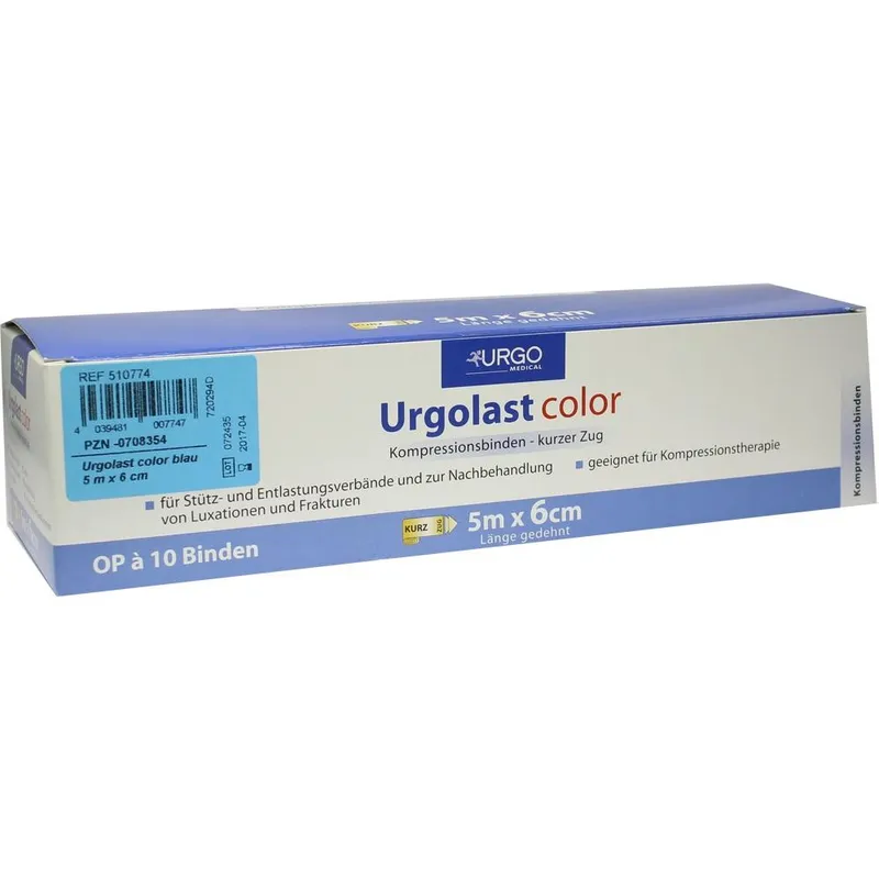 Urgo URGOLAST Color Binde 6 cmx5 m blau 10 St Binden – Produktbild 1 von 1