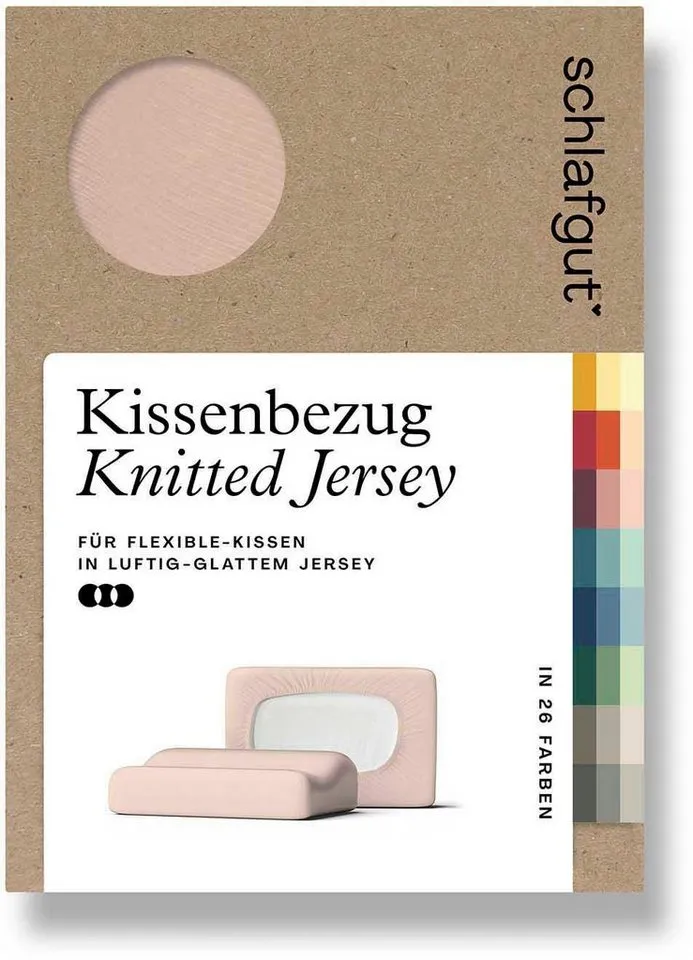 Schlafgut Schlafgut Kissenbezug Pure flexibler Kissenbezug für Nackenstützkissen, (1 Stück), Bio-Baumwolle mit Elasthan, mit Gummizug, bügelfrei, Rot, – Produktbild 2 von 5