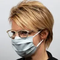 nahtur design nahtur-design Mund-Nasen-Maske für Brillenträger aus Bioleinen, Hellblau, – Produktbild 1 von 1