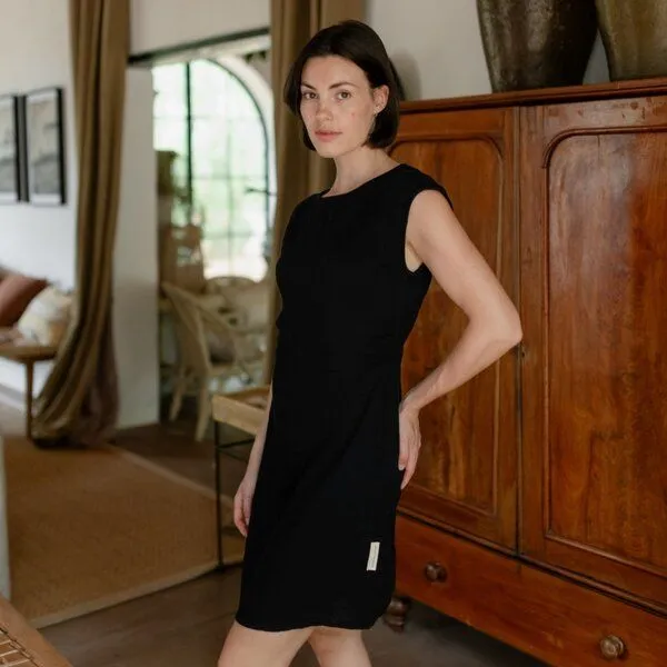 NORDLICHT NORDLICHT Musselin Kleid Jule, Schwarz, – Produktbild 4 von 4