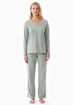 ORGANICATION ORGANICATION Damen vegan Pyjama Set Tieerra Salbeigrün – Produktbild 1 von 1