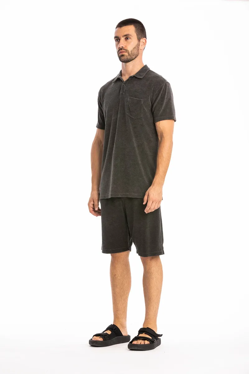 RAVENS VIEW IBIZA RAVENS VIEW IBIZA Herren vegan Polo Frottee Anthrazit, Dunkelgrau, – Produktbild 2 von 2