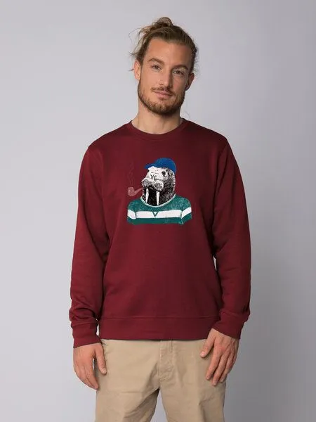 watapparel watapparel Sweatshirt Unisex Walross, Burgundy, – Produktbild 2 von 4