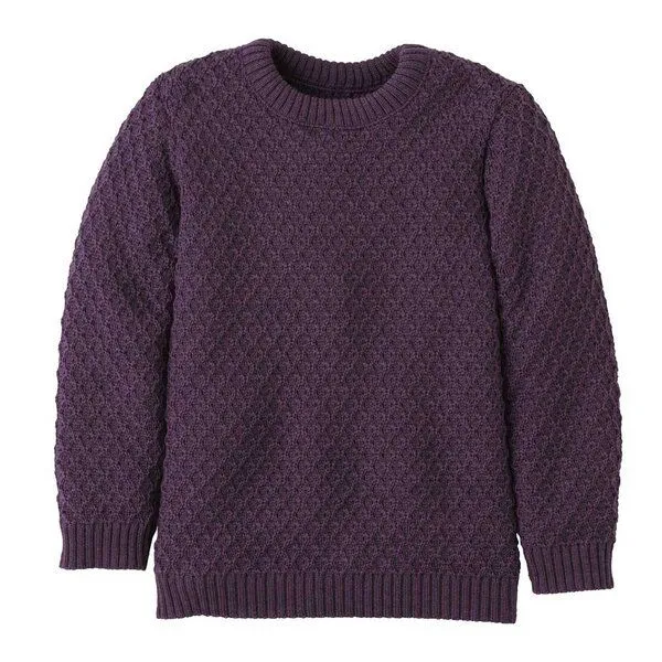Disana Disana Kinder Aran Pullover kbT-Merinowolle, Aubergine, – Produktbild 1 von 4