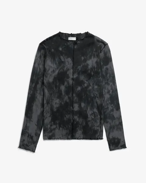 Rotholz Rotholz - Pin-Tucked Longsleeve, Black tie-dye, – Produktbild 1 von 4