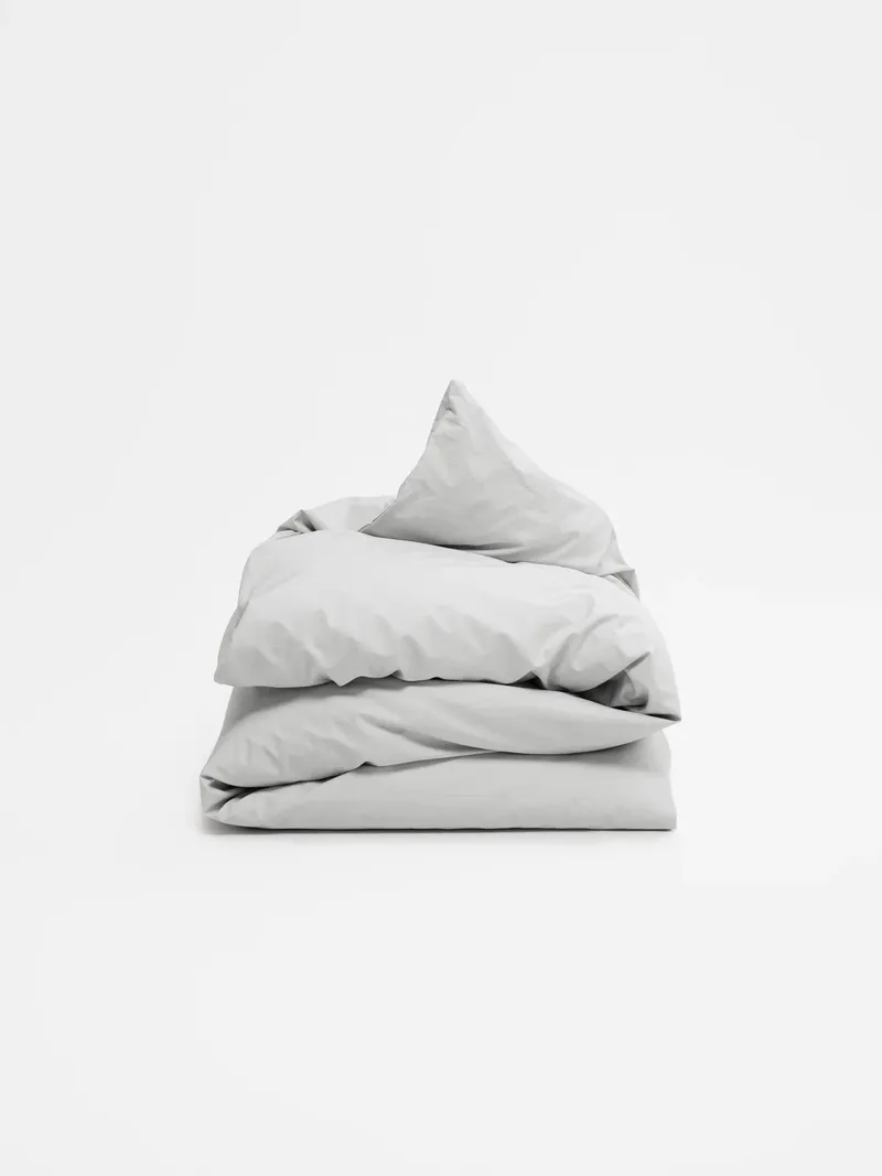 erlich textil erlich textil Finn Bettdeckenbezug aus Bio-Baumwolle, made in Europe, Hellgrau, – Produktbild 1 von 6