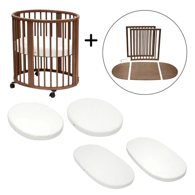 Stokke Stokke Sleepi Kinderbett- und Babybett-Komplettset - Warm Brown - White, Warm brown - white, – Produktbild 1 von 1