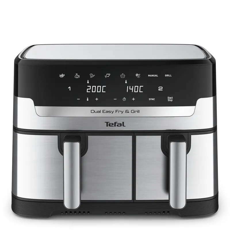 Tefal Tefal Heißluftfritteuse "Dual Easy Fry & Grill EY905D", silber/schwarz – Produktbild 1 von 2