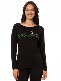 FellHerz FellHerz Damen Raglan Longsleeve Efeumädchen schwarz aus 100% Biobaumwolle – Produktbild 1 von 1