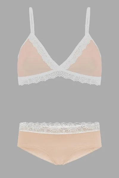 Frija Omina Frija Omina Set: Bio BH + Hipster Spitze hell, Nude, – Produktbild 3 von 4