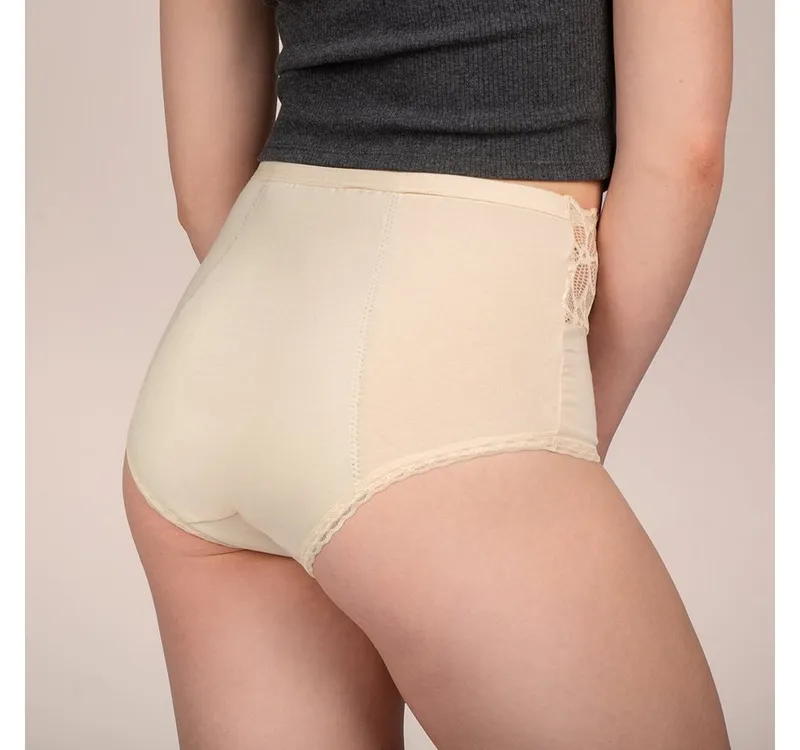 Taynie Taynie Inkontinenzslip Deluxe ultra Inkontinenzunterwäsche / Inkontinenzslip aus Bio Baumwolle, Beige|gelb, – Produktbild 5 von 5