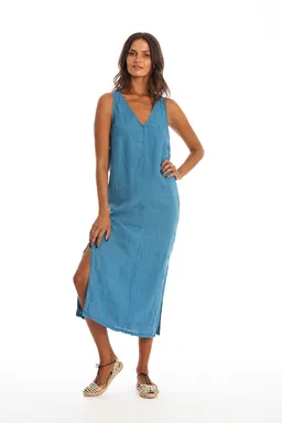 RAVENS VIEW IBIZA RAVENS VIEW IBIZA Damen vegan Kleid Winona Maui Blau – Produktbild 1 von 1
