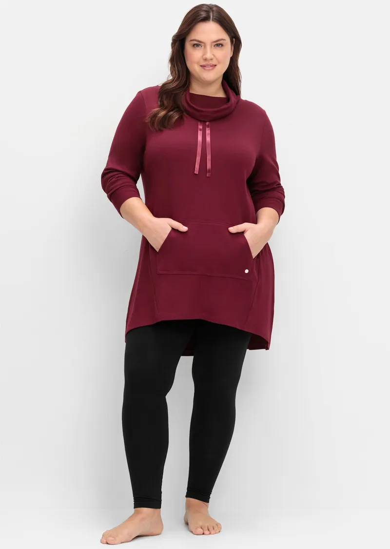 sheego Kapuzensweatshirt, Weinrot, – Produktbild 2 von 2