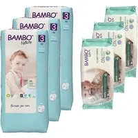 Bambo Nature Bambo Nature Windel Größe 3 (156 Stück) + Feuchttücher (150 Stück) – Produktbild 1 von 1