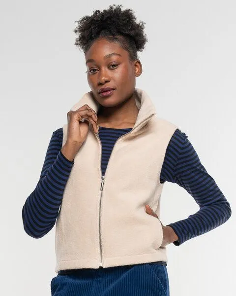 Alma & Lovis Alma & Lovis Flauschige Weste aus Organic Cotton-Fleece | Teddy Weste, Sesam (natur), – Produktbild 1 von 4