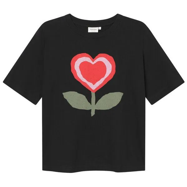 Dedicated DEDICATED T-Shirt Vadstena Love Flower, Black (schwarz), – Produktbild 3 von 3
