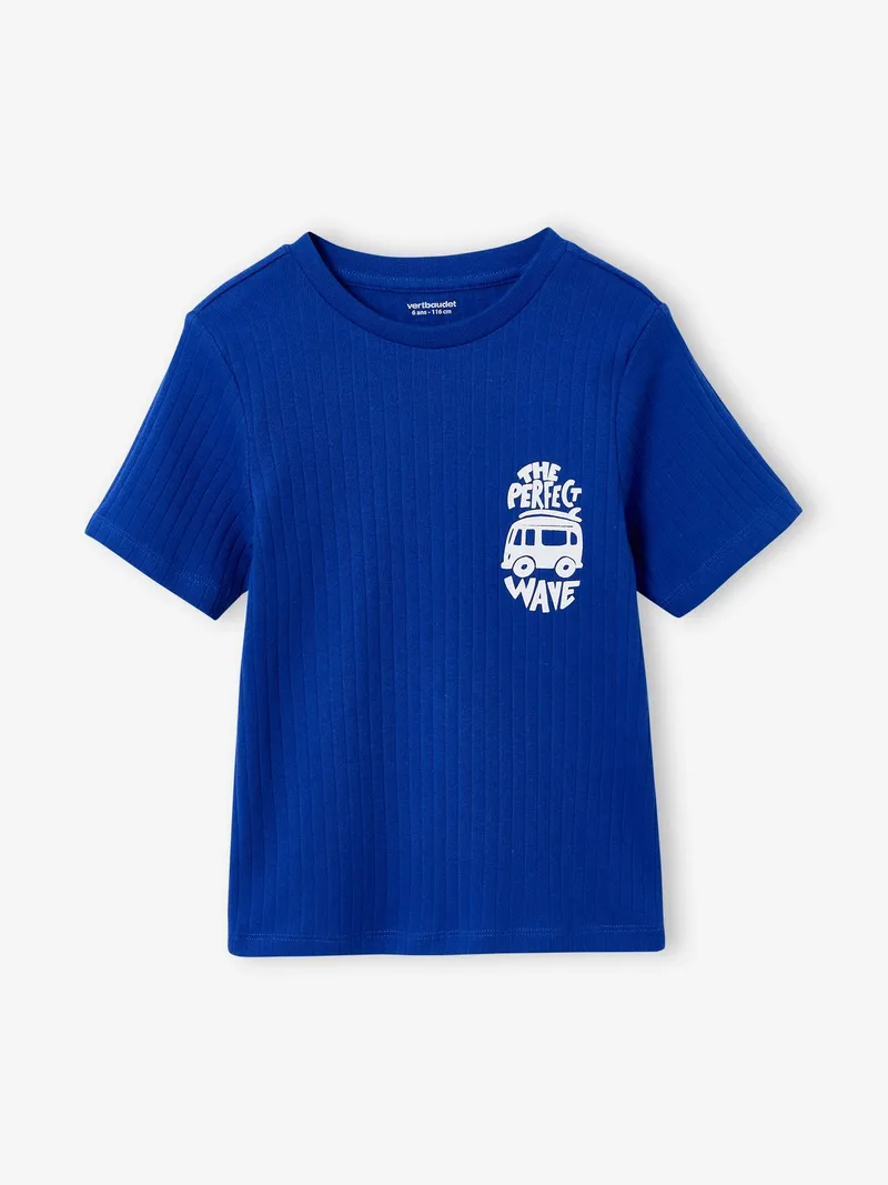 Vertbaudet Kurzer Schlafanzug aus Rippjersey, Elektrisch blau, – Produktbild 2 von 4