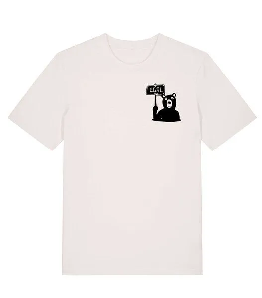 päfjes päfjes Dem Bären ist es EGAL! Dir auch? - Fair Wear Männer Unisex Bio T-Shirt Siebdruck, Natur (vintage white), – Produktbild 2 von 4