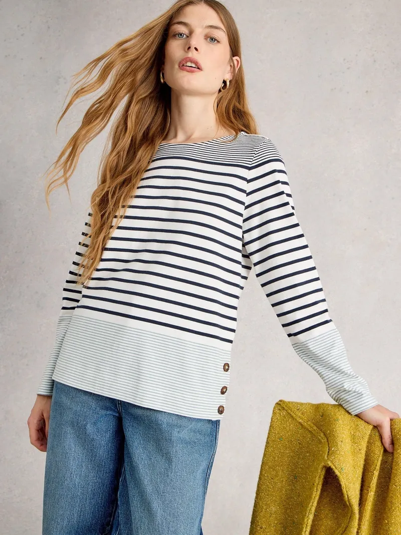 White Stuff Langarmshirt Willow - 34, Weiß multi, – Produktbild 3 von 4