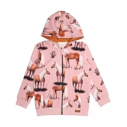 Walkiddy Mädchen Kapuzenjacke GOTS zertifiziert – Bio-Baumwolle, Rosa mit Muster, Reißverschluss, weich & bequem | Walkiddy – Produktbild 1 von 1