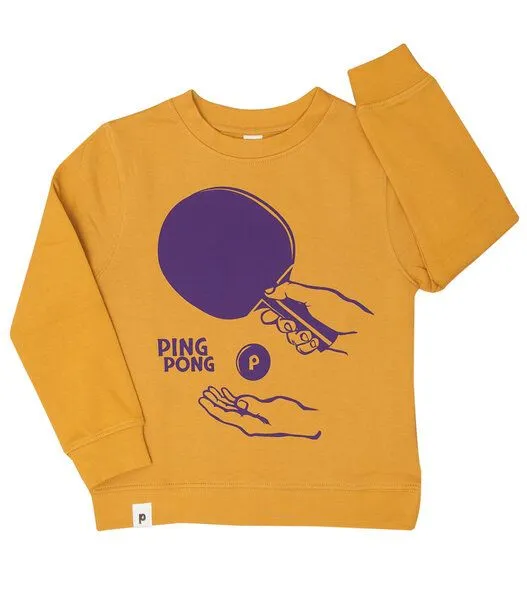 päfjes päfjes Ping Pong Tischtennis - Kinder Bio Sweater - Organic Cotton - Gelb – Produktbild 1 von 3