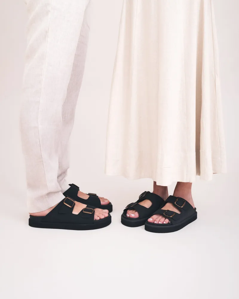 NAE NAE Herren vegan Sandalen Darku Schwarz, Schwarz, – Produktbild 1 von 2