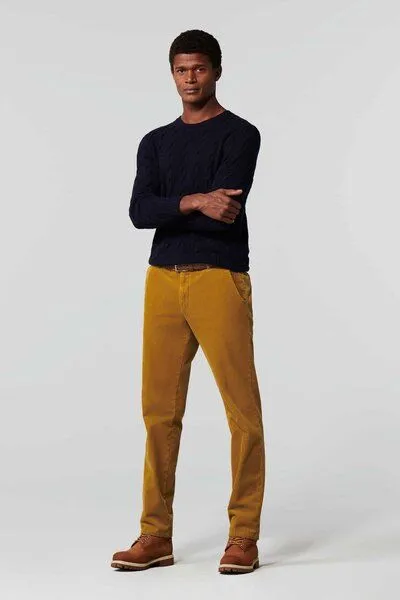 Meyer MEYER Superstretch Premium Cord Chino, Gelb (bernstein), – Produktbild 2 von 4