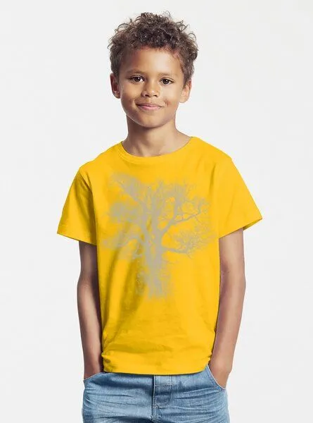 Peaces.bio - handbedruckte Biomode Peaces.bio - handbedruckte Biomode Bio-Kinder T-Shirt Chestnut, Gelb, – Produktbild 2 von 2