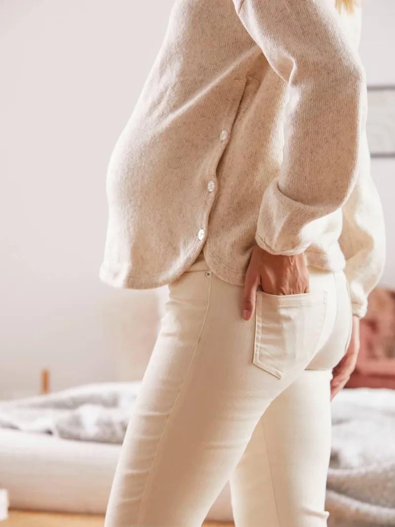 Vertbaudet Pullover mit Seitenschlitzen, Grau meliert, – Produktbild 4 von 4