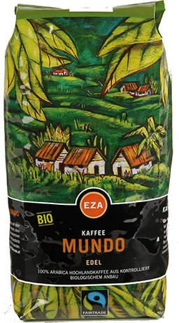 Eza EZA Fairtrade Mundo Edel, Bio-Kaffee, Ganze Bohne, 1kg – Produktbild 1 von 1