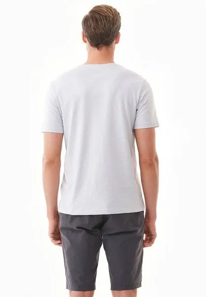 ORGANICATION ORGANICATION Basic T-Shirt aus Bio-Baumwolle mit V-Ausschnitt, Light grey, – Produktbild 4 von 4