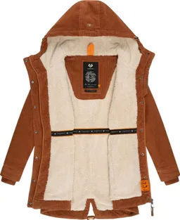 ragwear ragwear Winterjacke Canny Corduroy stylischer Damen Cordmantel mit Kapuze – Produktbild 1 von 1