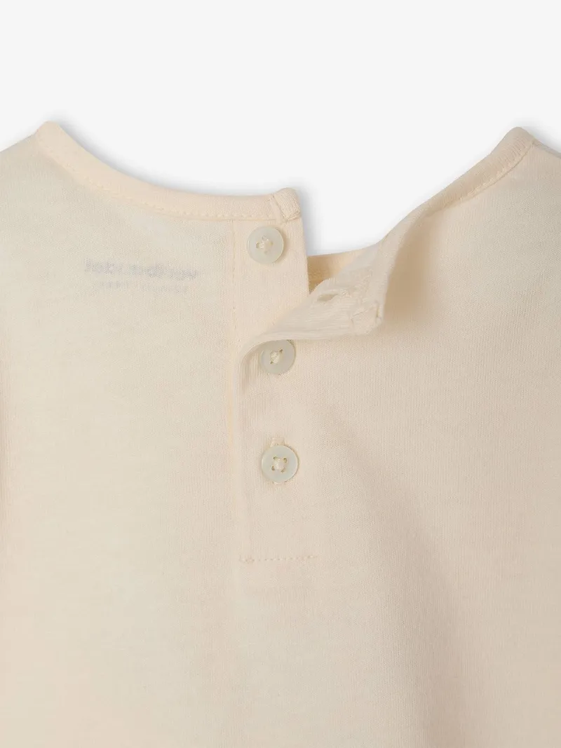 Vertbaudet Baby Shirt mit Volants und 3D-Tüllblumen, Wollweiß, – Produktbild 3 von 4