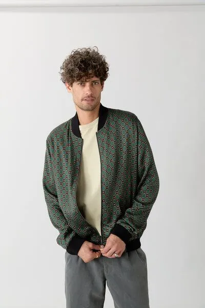Yahmo Yahmo Cupro/Tencel Laslo Wendejacke, Emerald/black (grün), – Produktbild 2 von 4