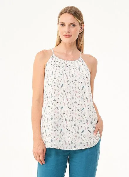 ORGANICATION ORGANICATION Spaghettiträger-Top aus Bio-Baumwolle und Bamboo mit Allover-Print, Flower print, – Produktbild 1 von 4