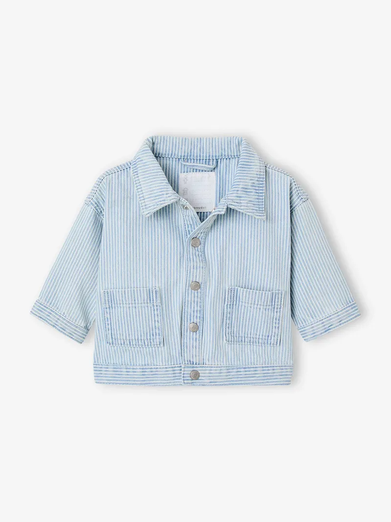 Vertbaudet Baby Jacke mit Streifen, Blau gestreift, – Produktbild 2 von 4
