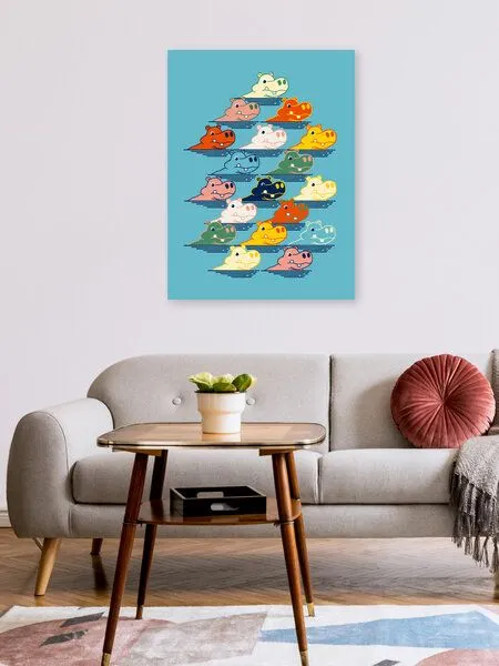 Photocircle Photocircle Poster / Leinwandbild - Happy Hippo Family – Produktbild 2 von 4