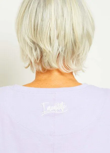 SPARKLES OF LIGHT SPARKLES OF LIGHT Boxy Shirt | LET'S MEDITATE, Lila, – Produktbild 3 von 3