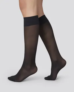 Swedish Stockings Swedish Stockings unisex vegan Stützkniestrümpfe Bea 3er Pack Schwarz – Produktbild 1 von 1