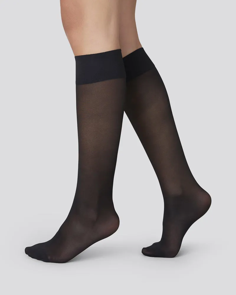 Swedish Stockings Swedish Stockings unisex vegan Stützkniestrümpfe Bea 3er Pack Schwarz, Schwarz, – Produktbild 1 von 2