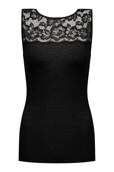 mey Mey Damen Top Serie "Wool Love" Merinowolle, Schwarz, – Produktbild 3 von 3