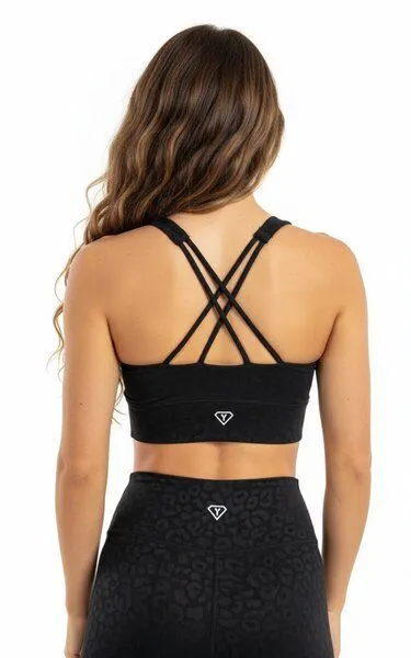 Yoga Hero Yoga Hero Sport BH Leopard ecoNYL mit herausnehmbaren Pads, Hellgrau, – Produktbild 4 von 4