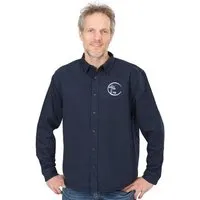 Life-Tree Life-Tree Hemd aus Biobaumwolle Fairwear für Herren Circle mit Brust-Logo, Blau, – Produktbild 2 von 5