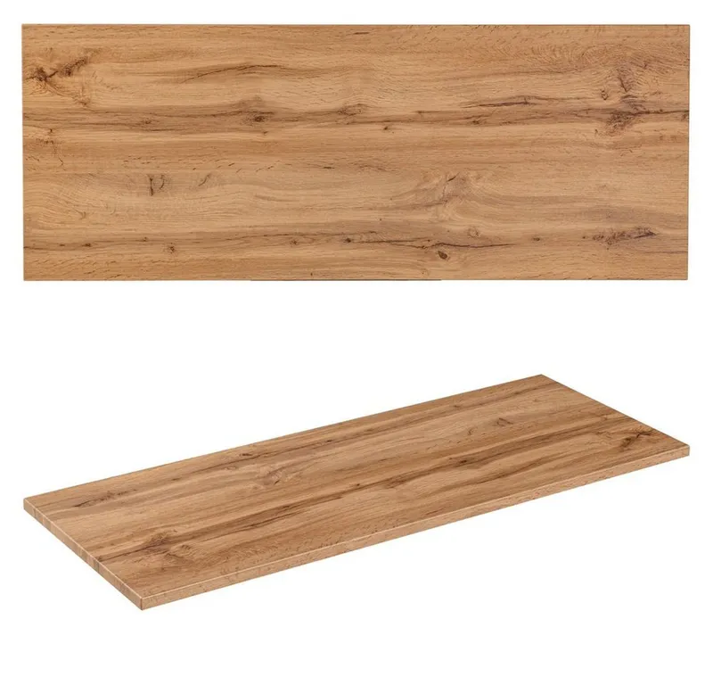 Lomadox Waschtisch ADELAIDE-56-CASHMERE, 120 cm breit in kaschmir und Eiche, gerillte Front, inkl. Wäschekorb, Weiß, – Produktbild 5 von 5