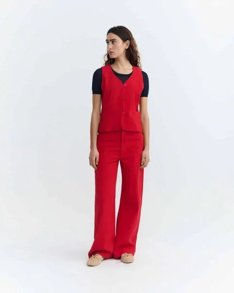 thinking mu thinking mu Karina Pants - Damen Hose aus Bio-Baumwolle, Cavel red (rot), – Produktbild 4 von 4