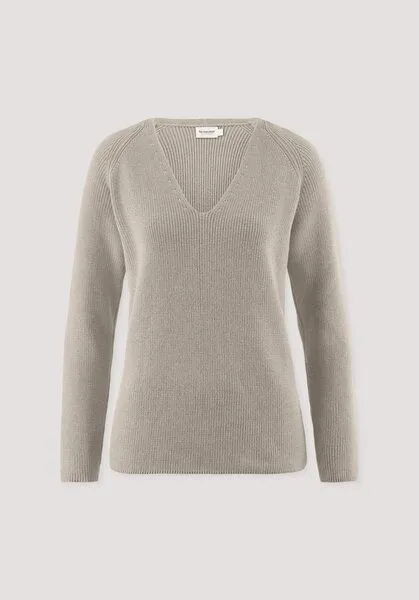 hessnatur hessnatur Strick Pullover Regular aus reiner Bio-Baumwolle, Taupe, – Produktbild 4 von 4