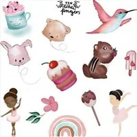 ten little fingers ten little fingers temporäre Kinder Farb Tattoos - handgemalt, vegan ohne BHT, PEG..., Ballerina, – Produktbild 1 von 1